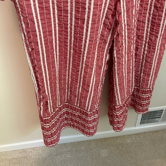 Anthropologie ett:twa Robin Cropped Jumpsuit Red and White Stripe Size Medium - Picture 4 of 7